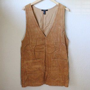 *SALE! 2/$22 or 3/$30* Forever 21 Corduroy Dress Golden Brown Pockets Women Sz L